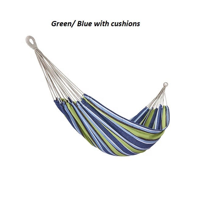 shadematters.com.au Hammocks Green / Blue Stripe Hammock with Cushions