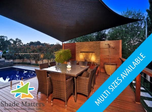 shadematters.com.au Home & Garden Black Square Shade Sail