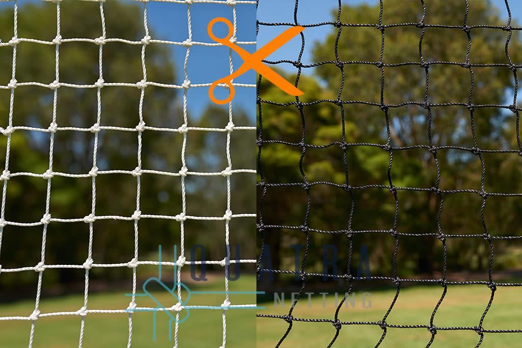 Quatra Sports Netting Black / 5m Landfill Litter Control Netting by-the-metre: 40mm SQ 48Ply / 2.5mm Diameter